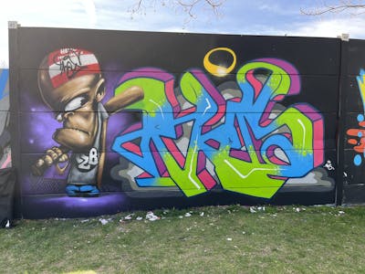 Colorful Stylewriting by czb, TRAS, nekros and Tfc. This Graffiti is located in madrid, Spain and was created in 2023. This Graffiti can be described as Stylewriting and Characters.