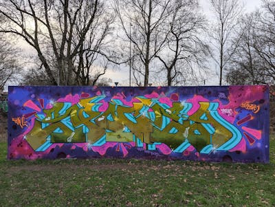 Colorful and Green and Violet Stylewriting by Spocey. This Graffiti is located in Netherlands and was created in 2023. This Graffiti can be described as Stylewriting and Wall of Fame.