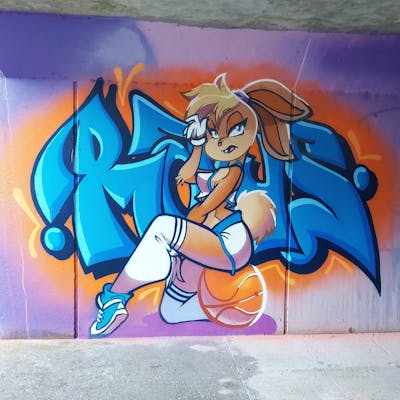 Light Blue and Colorful Stylewriting by Senpai. This Graffiti is located in Dordrecht, Netherlands and was created in 2022. This Graffiti can be described as Stylewriting, Characters and Wall of Fame.