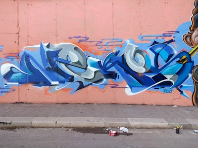 Blue and Grey Stylewriting by Nekos. This Graffiti is located in Italy and was created in 2022.
