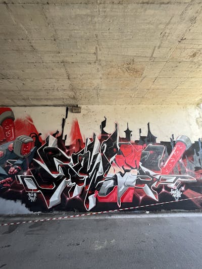 Red and Black Stylewriting by Sowet. This Graffiti is located in Florence, Italy and was created in 2022. This Graffiti can be described as Stylewriting and Wall of Fame.