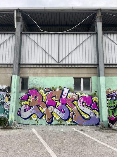 Colorful Stylewriting by REKS. This Graffiti is located in Ascoli Piceno, Italy and was created in 2024.