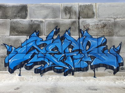 Blue Stylewriting by Zefir. This Graffiti is located in Sweden and was created in 2022.
