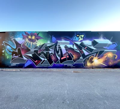 Colorful Stylewriting by Rymds and Rymd. This Graffiti is located in Stockholm, Sweden and was created in 2021. This Graffiti can be described as Stylewriting and Characters.