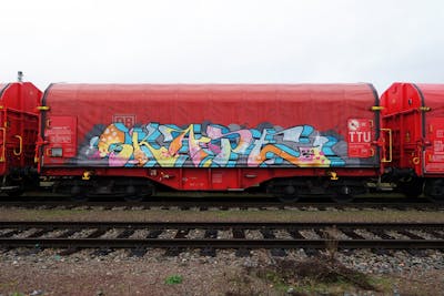 Colorful and Grey Stylewriting by S.KAPE289 and Skape289. This Graffiti is located in Germany and was created in 2020. This Graffiti can be described as Stylewriting, Trains and Freights.