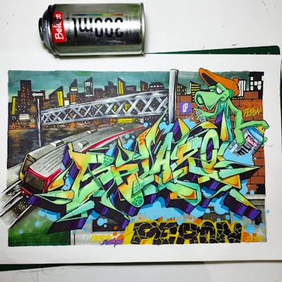 Colorful and Light Green Blackbook by fasthirteen. This Graffiti is located in Jakarta, Indonesia and was created in 2023. This Graffiti can be described as Blackbook.