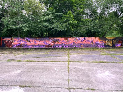 Colorful Special by Riots, Kasimir and Ozler. This Graffiti is located in Döbeln, Germany and was created in 2021. This Graffiti can be described as Special, Stylewriting and Characters.