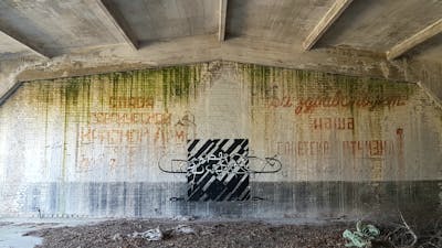 Black Handstyles by urine and OST. This Graffiti is located in Zerbst, Germany and was created in 2020. This Graffiti can be described as Handstyles and Abandoned.