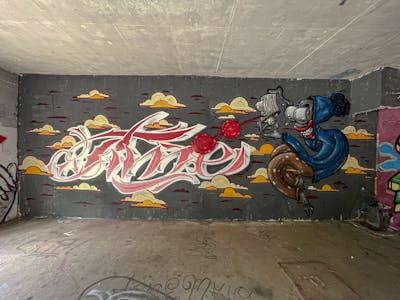 Coralle and Colorful Stylewriting by Time and Diro. This Graffiti is located in Quedlinburg, Germany and was created in 2022. This Graffiti can be described as Stylewriting, Characters and Abandoned.