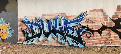 Blue and Light Blue and Black Stylewriting by Dule. This Graffiti is located in bochum, Germany and was created in 2024. This Graffiti can be described as Stylewriting and Wall of Fame.