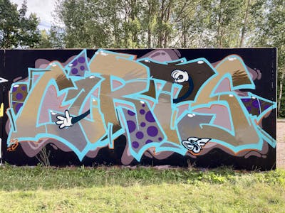 Colorful and Cyan and Brown Stylewriting by Curt. This Graffiti is located in Regensburg, Germany and was created in 2023. This Graffiti can be described as Stylewriting and Characters.