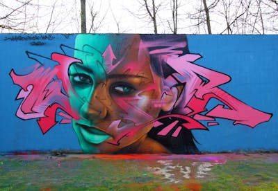 Brown and Coralle and Cyan Stylewriting by Whyre87, Posk crew and KAC crew. This Graffiti is located in Chur, Switzerland and was created in 2020. This Graffiti can be described as Stylewriting and Characters.