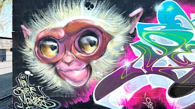Colorful and Coralle and Beige Characters by Cors One. This Graffiti is located in Berlin, Germany and was created in 2023.