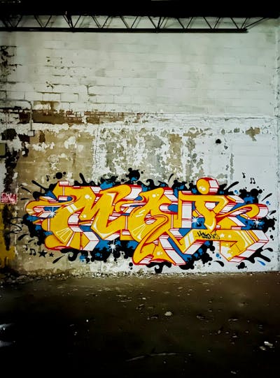 Yellow and Colorful Stylewriting by MOI. This Graffiti is located in New York, United States and was created in 2023. This Graffiti can be described as Stylewriting, Abandoned and Atmosphere.