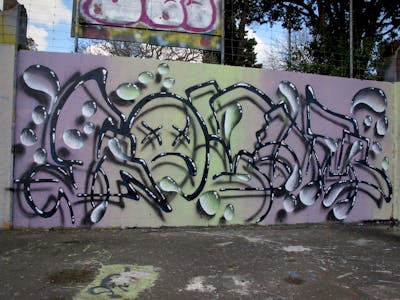 Black and Colorful and White Stylewriting by Kezam. This Graffiti is located in Auckland, New Zealand and was created in 2023. This Graffiti can be described as Stylewriting and 3D.