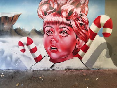 Red and White Characters by Dkeg. This Graffiti is located in Leeds, United Kingdom and was created in 2022. This Graffiti can be described as Characters and Streetart.