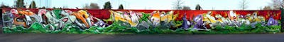 Colorful Stylewriting by Rowdy, Randy and Posa. This Graffiti is located in Delitzsch, Germany and was created in 2017. This Graffiti can be described as Stylewriting and Characters.