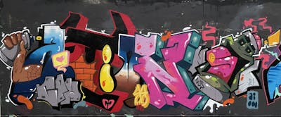 Colorful Stylewriting by Aion. This Graffiti is located in Vila Nova de Gaia, Portugal and was created in 2021.
