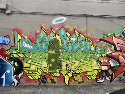 Light Green and Yellow Stylewriting by Goal and gomd. This Graffiti is located in Staten Island NY, United States and was created in 2024.
