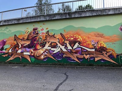 Colorful Stylewriting by Pork and Smär. This Graffiti is located in Chemnitz, Germany and was created in 2019. This Graffiti can be described as Stylewriting and Characters.