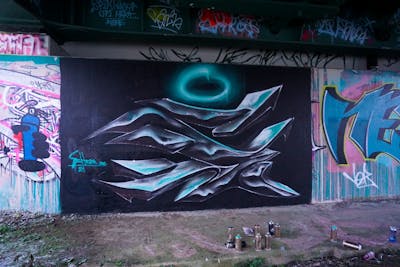 Grey and Cyan Stylewriting by Spektrum. This Graffiti is located in Rostock, Germany and was created in 2021. This Graffiti can be described as Stylewriting, 3D, Futuristic and Wall of Fame.