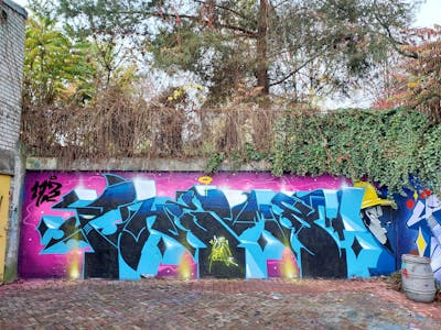 Light Blue and Colorful Stylewriting by Fems173. This Graffiti is located in lublin, Poland and was created in 2022. This Graffiti can be described as Stylewriting and Characters.