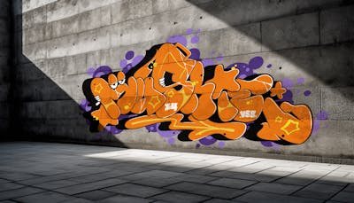Orange Digital Works by Rush One. This Graffiti is located in Yangon, Myanmar and was created in 2024.