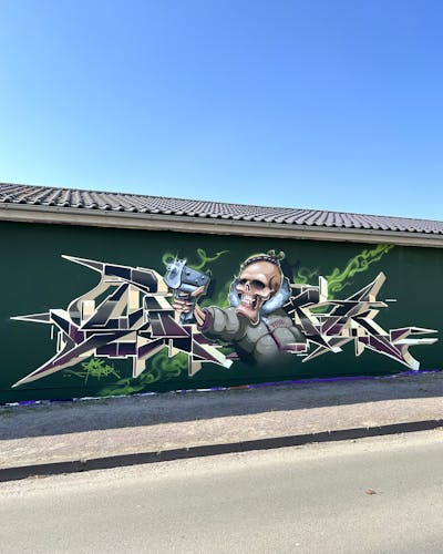 Colorful Stylewriting by Tokk, Pork, ABS and KITCH CLB. This Graffiti is located in Salzwedel, Germany and was created in 2022. This Graffiti can be described as Stylewriting, Characters and Wall of Fame.