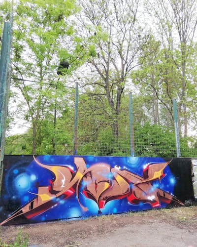 Light Blue and Brown and Colorful Stylewriting by Roweo and mtl crew. This Graffiti is located in Saalfeld (Saale), Germany and was created in 2023. This Graffiti can be described as Stylewriting and Wall of Fame.