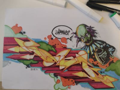 Colorful Blackbook by Fakie. This Graffiti is located in Germany and was created in 2022. This Graffiti can be described as Blackbook.