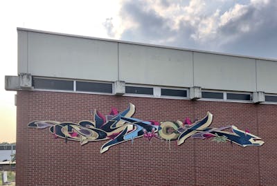 Beige and Colorful Stylewriting by Syck, ABS, KKP and Los Capitanos. This Graffiti is located in Paderborn, Germany and was created in 2019.