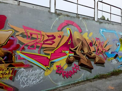 Brown and Red Stylewriting by ZARK ONER. This Graffiti is located in FERRARA, Italy and was created in 2022. This Graffiti can be described as Stylewriting and 3D.