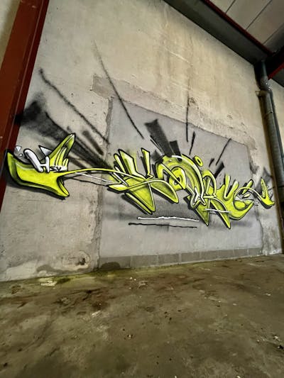 Yellow and Black Stylewriting by Ketru and Truk. This Graffiti is located in France and was created in 2023. This Graffiti can be described as Stylewriting and Abandoned.