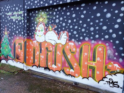 Orange and Colorful Stylewriting by Onrush73. This Graffiti is located in Den Bosch, Netherlands and was created in 2023. This Graffiti can be described as Stylewriting and Characters.