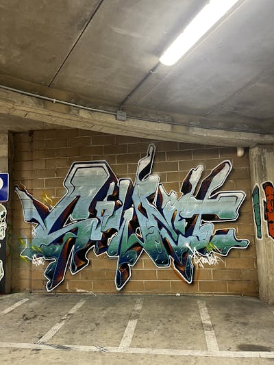 Light Blue and Cyan and Brown Stylewriting by Sowet. This Graffiti is located in Firenze, Italy and was created in 2023.