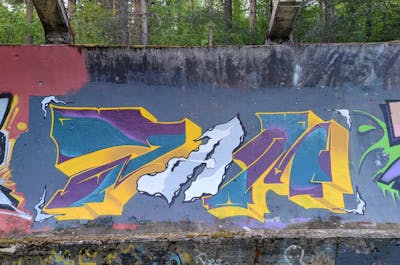 Colorful Stylewriting by 7AM. This Graffiti is located in Sarajevo, Bosnia and Herzegovina and was created in 2023. This Graffiti can be described as Stylewriting and Wall of Fame.