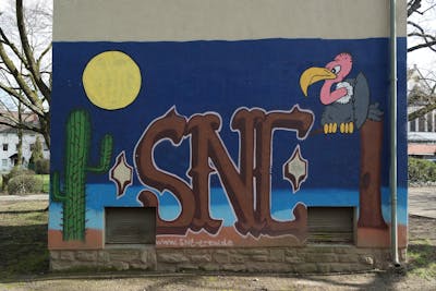 Blue Stylewriting by CesarOne.SNC. This Graffiti is located in Frankfurt, Germany and was created in 2018. This Graffiti can be described as Stylewriting, Characters and Commission.