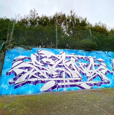Chrome and Violet and Light Blue Stylewriting by Signo. This Graffiti is located in France and was created in 2024.