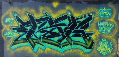 Light Green and Cyan and Black Stylewriting by TYKO103. This Graffiti is located in Manila, Philippines and was created in 2024.