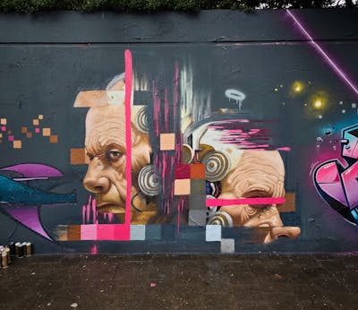 Beige and Colorful Characters by Mister Oreo. This Graffiti is located in Neuss, Germany and was created in 2023.