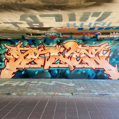 Colorful Stylewriting by Savie. This Graffiti is located in Rotterdam, Netherlands and was created in 2021. This Graffiti can be described as Stylewriting and Wall of Fame.