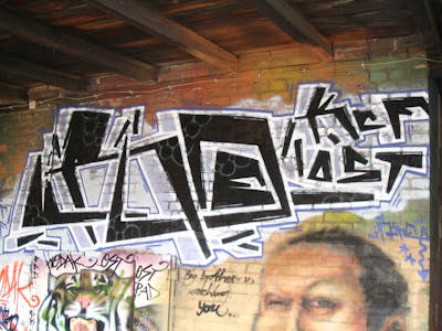 Black and White Stylewriting by kafor and OST. This Graffiti is located in Bitterfeld, Germany and was created in 2008. This Graffiti can be described as Stylewriting and Abandoned.