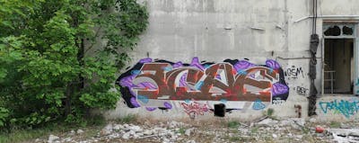 Brown and Colorful Stylewriting by Skaf. This Graffiti is located in Magdeburg, Germany and was created in 2022. This Graffiti can be described as Stylewriting and Abandoned.