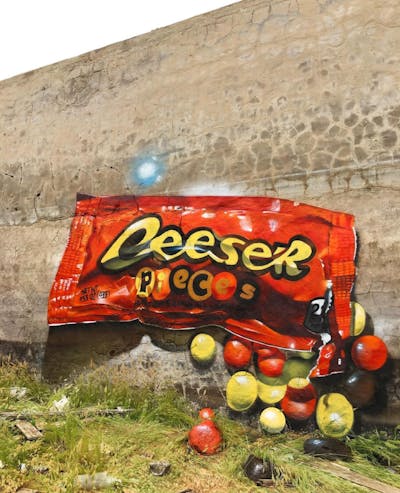 Orange and Colorful Stylewriting by Ceser87 and ceser. This Graffiti is located in Gran Canaria, Spain and was created in 2021. This Graffiti can be described as Stylewriting, 3D, Characters and Special.