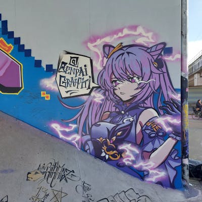 Violet Characters by Senpai. This Graffiti is located in Dordrecht, Netherlands and was created in 2022.