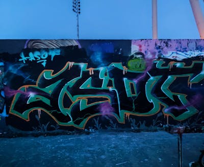 Black and Light Green Stylewriting by Asot. This Graffiti is located in Berlin, Germany and was created in 2023. This Graffiti can be described as Stylewriting and Wall of Fame.