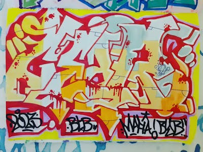 Yellow and Red Blackbook by CEAR.ONE. This Graffiti was created in 2023 but its location is unknown. This Graffiti can be described as Blackbook.