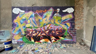 Colorful Stylewriting by Picks. This Graffiti is located in Hettstedt, Germany and was created in 2022. This Graffiti can be described as Stylewriting and Abandoned.