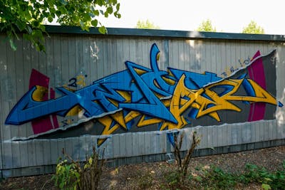 Light Blue and Colorful Stylewriting by TESAR. This Graffiti is located in Weiden, Germany and was created in 2022.