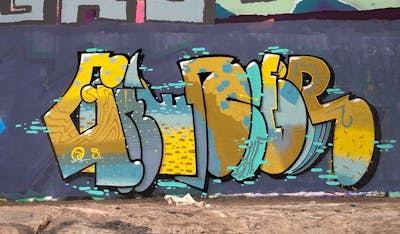 Yellow and Grey and Cyan Stylewriting by Gauner. This Graffiti is located in Germany and was created in 2023.